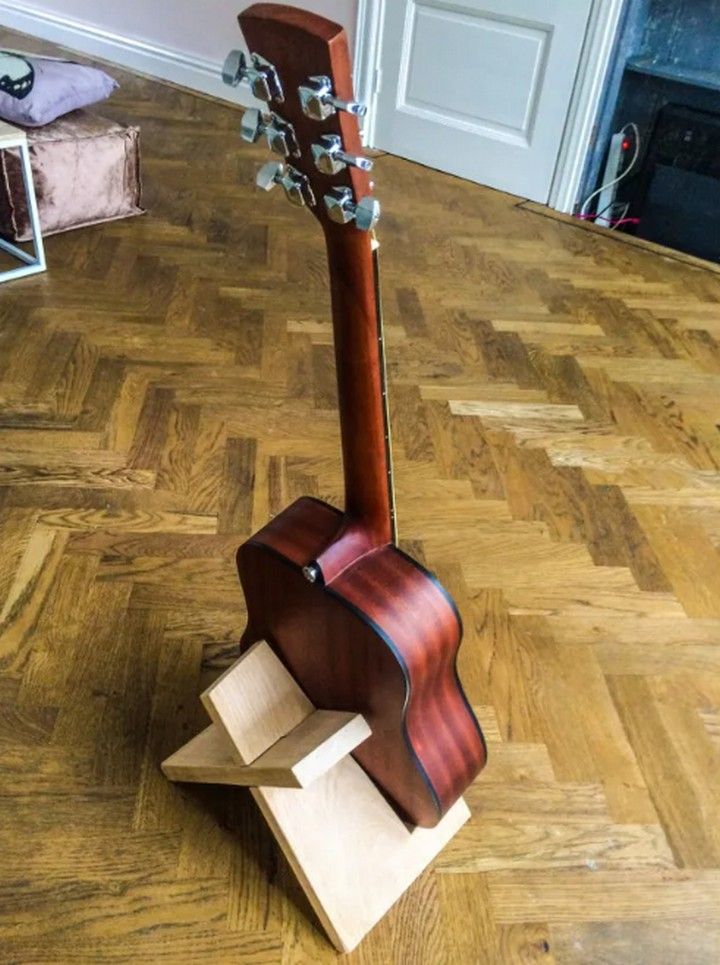 Build This Simple Guitar Stand From A Single Board Of Wood