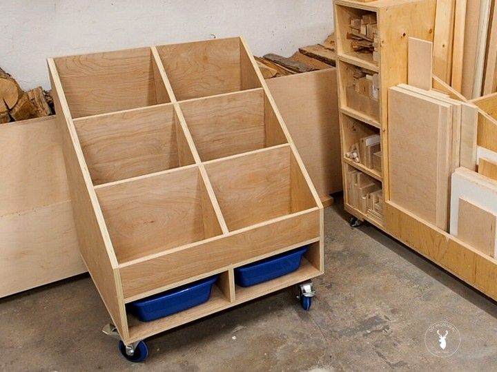 Compact Lumber Storage Cart