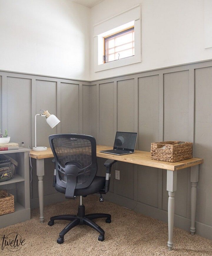 DIY Built In Floating Corner Desk