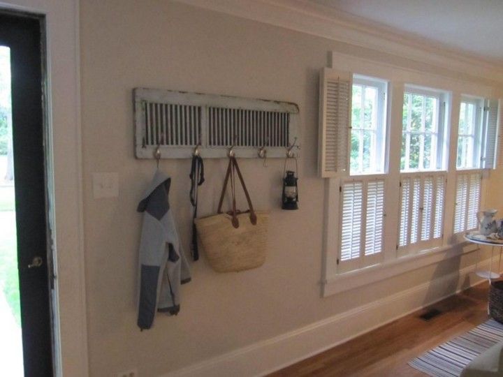 DIY Coat Rack From Rustic Shutter