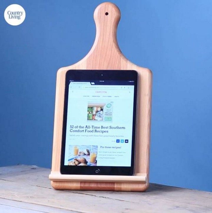 DIY Cutting Board Tablet Stand