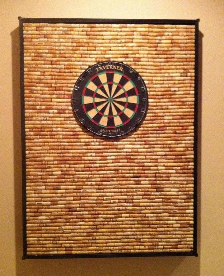 DIY Dartboard Cabinet Made Of Wine Corks