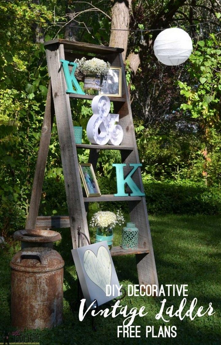 DIY Decorative Vintage Wood Ladder