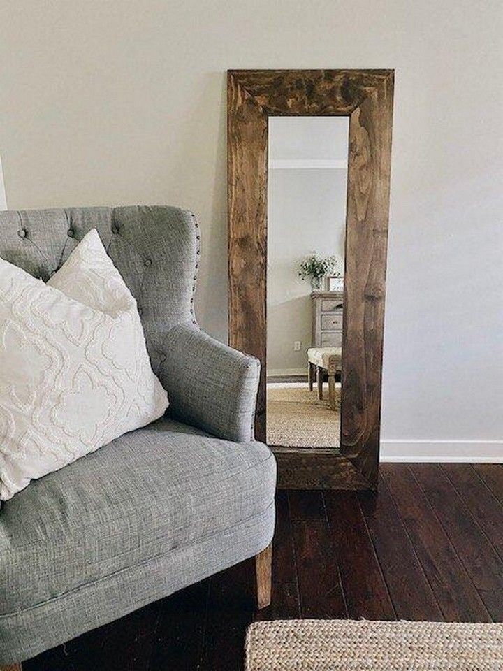 DIY Farmhouse Wood Framed Mirror
