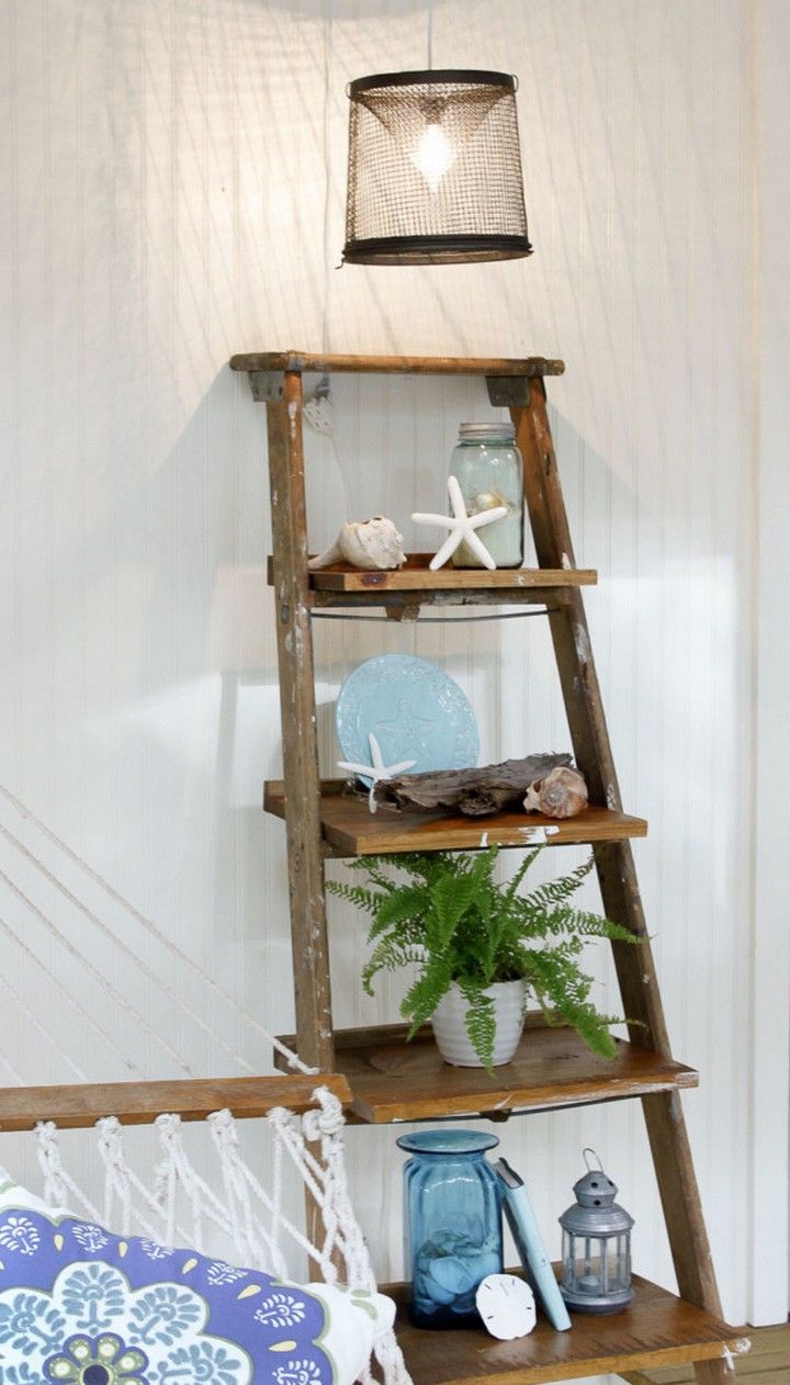 DIY Ladder Display Shelves