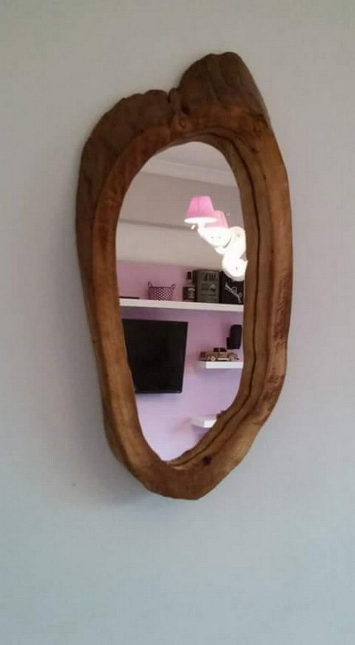 DIY Log Mirror Frame