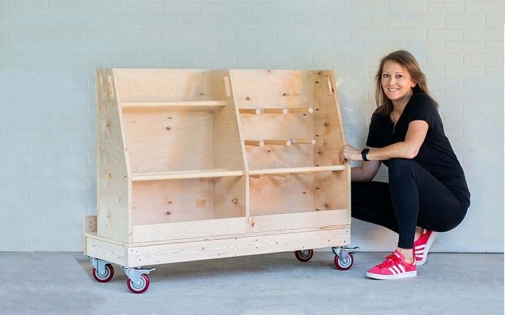DIY Mobile Plywood And Lumber Storage Cart