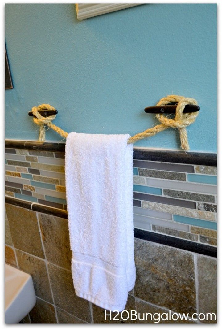 DIY Nautical Towel Holder