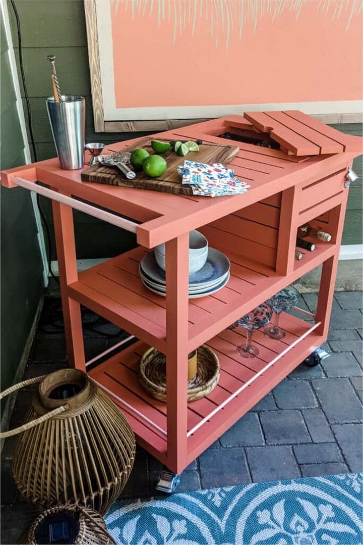 DIY Outdoor Bar Cart