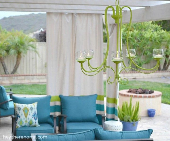 DIY Outdoor Candle Chandelier