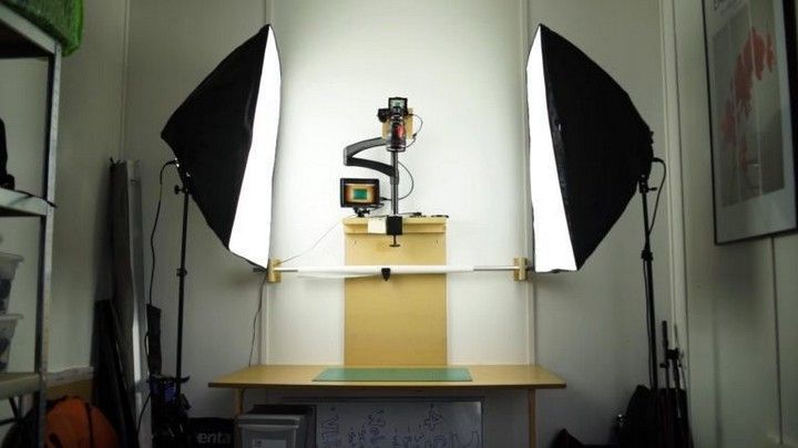 DIY Overhead Camera Rig Folds Into The Wall