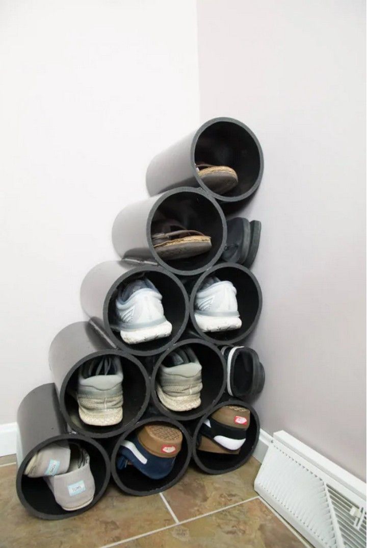 DIY PVC Shoe Rack Storage Idea