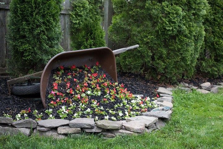 DIY Tipped Wheelbarrow Planter