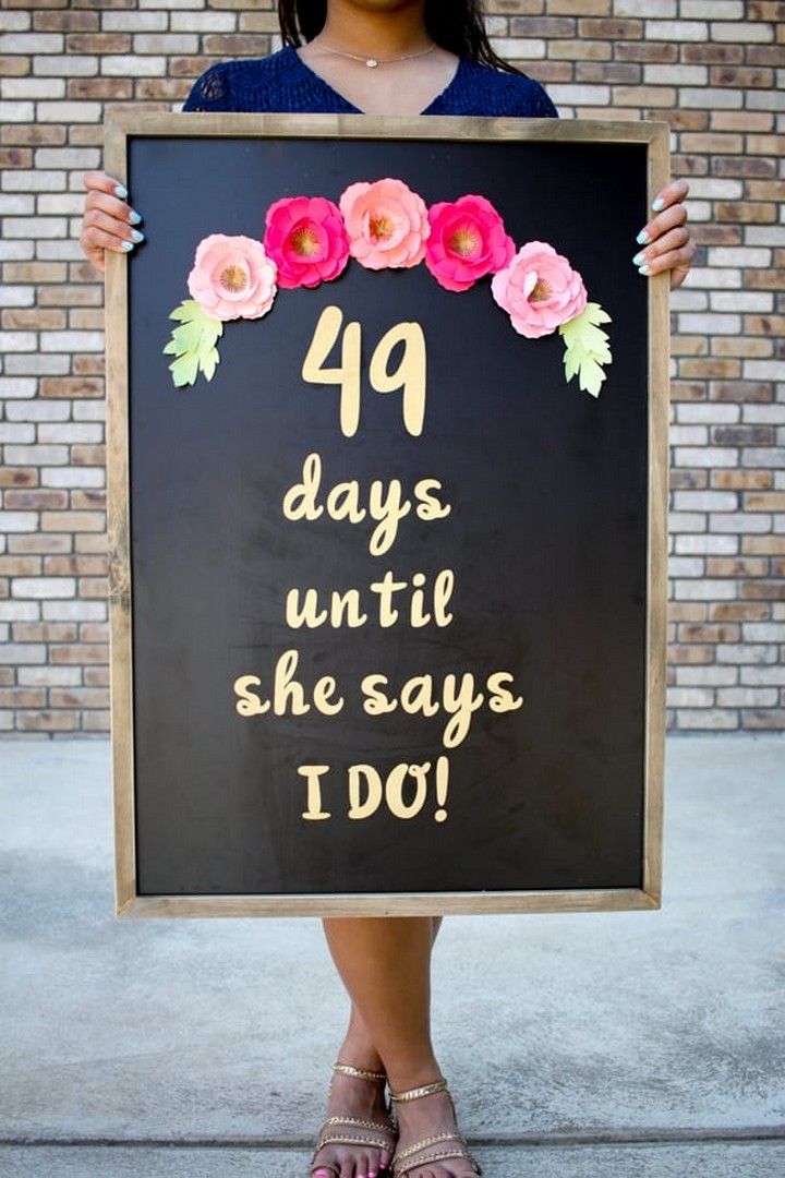 DIY Wedding Day Countdown Chalkboard Sign With Cricut