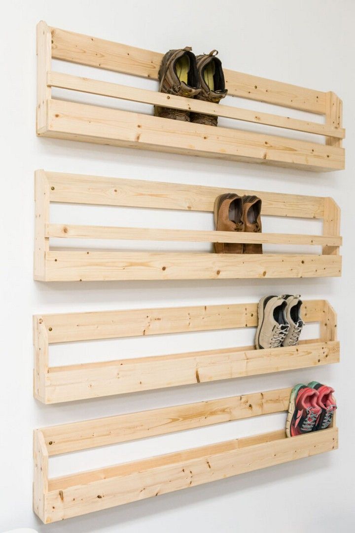 DIY Wooden Shoe Rack – Wall Mounted