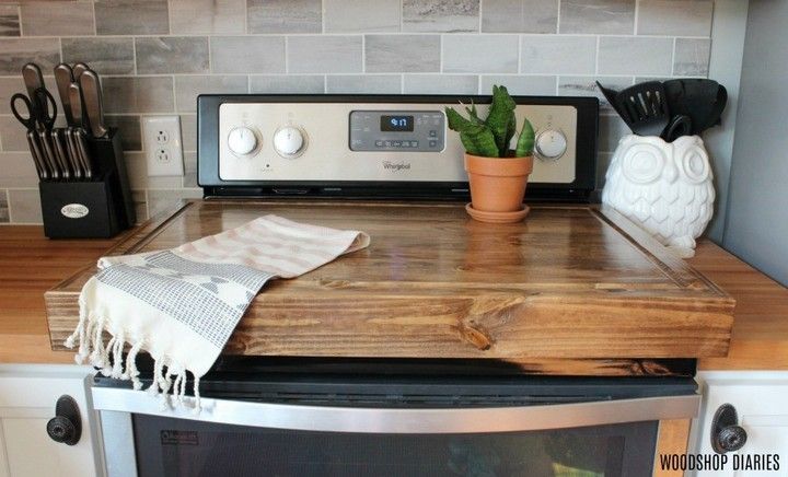 DIY Wooden Stove Top Cover