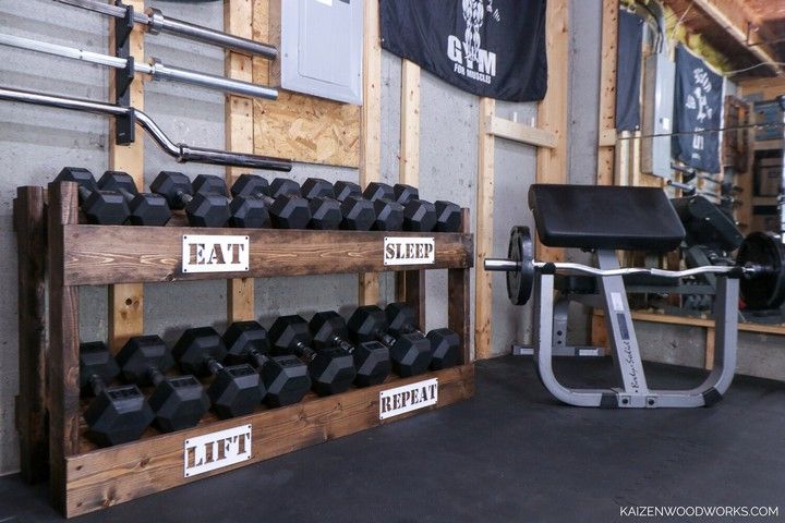 Dumbbell Rack For 10-50 Pound Set Of Rubber Hexagon Dumbbells V.3