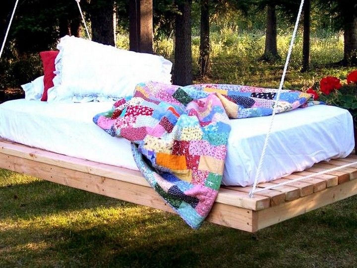 Easy DIY Hanging Daybed