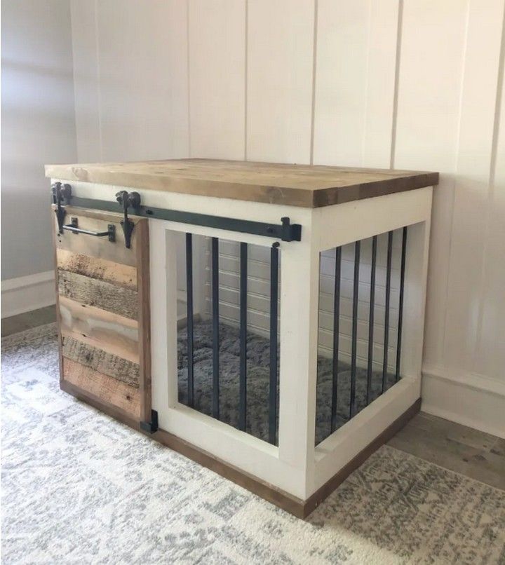 Farmhouse Barn Door Dog Crate