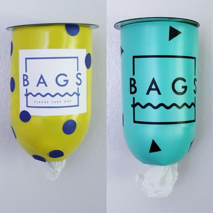 Geometric & Confetti Plastic Bag Holder & Dispenser