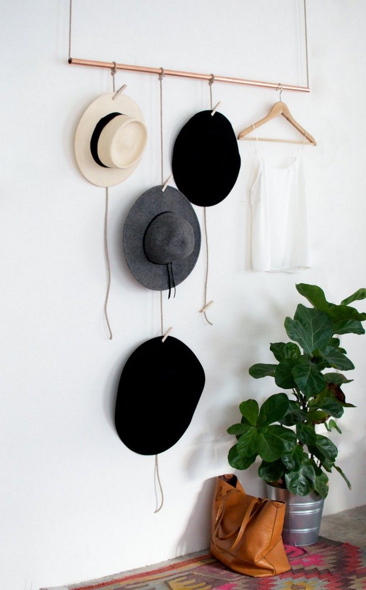 Hanging Copper Hat Rack