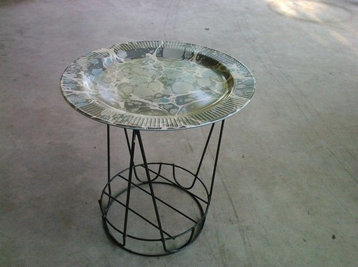 How To Make An Outdoor Side Table From A Plate And A Planter