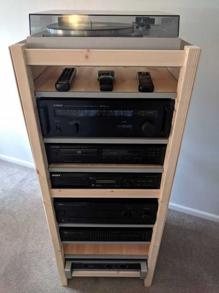 21 DIY Audio Rack Plans For Stereo Room - All Sands