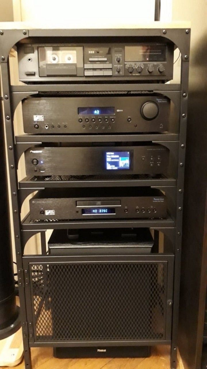 Industrial Shelf Transformation To Audio Rack