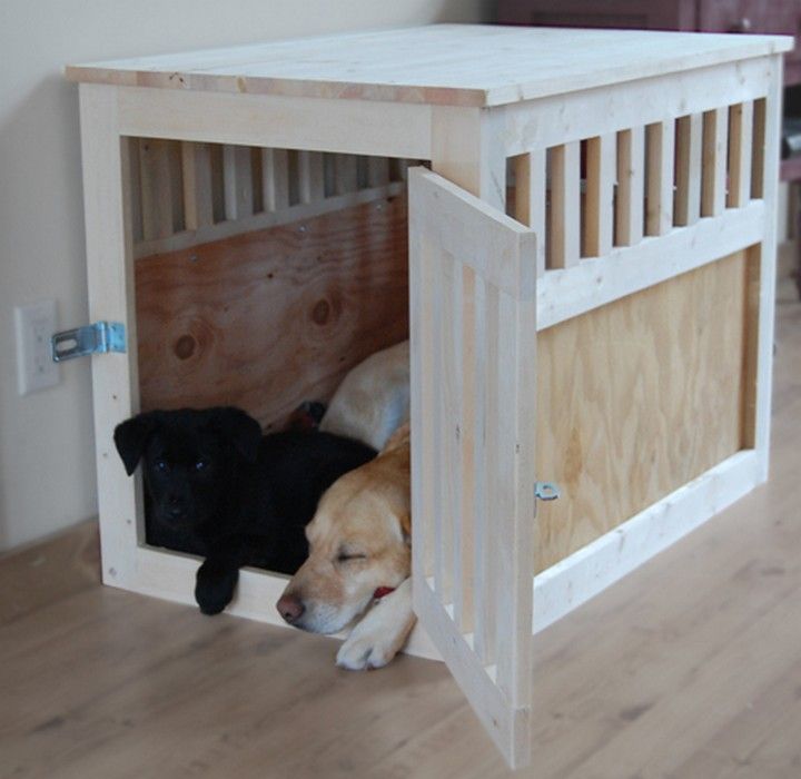 Large Wood Pet Kennel End Table