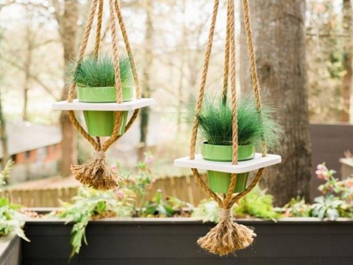 Make Your Own Hanging Rope Planters