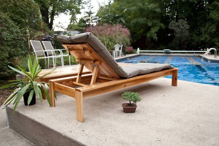 Modern Single Outdoor Chaise Lounge