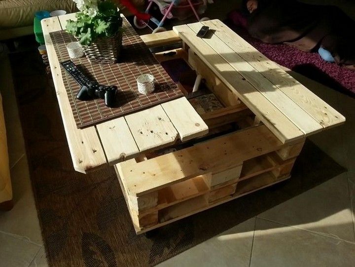 Pallet Lift Top Coffee Table by OBN