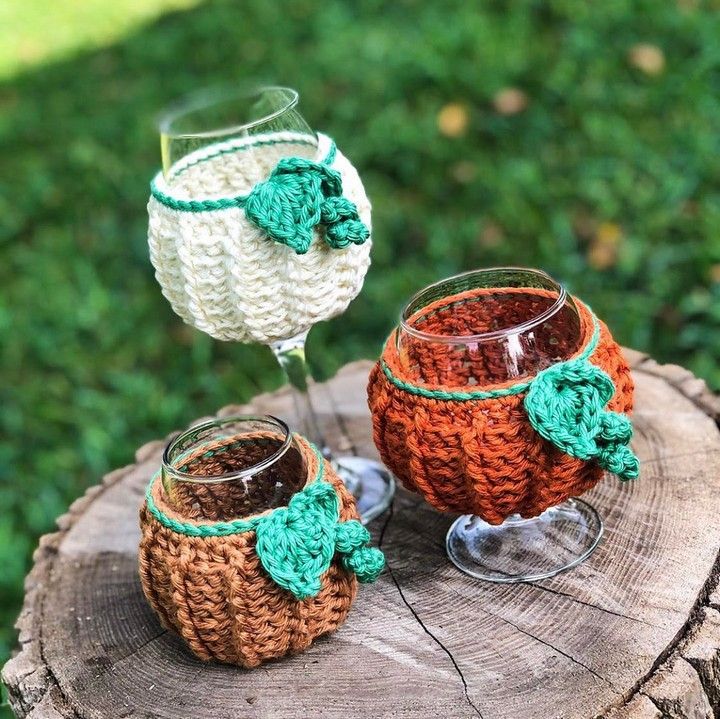 Pumpkin Wine Glass Cozy