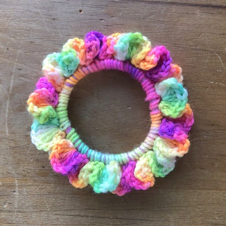 Scrap Sock Yarn Hair Scrunchie