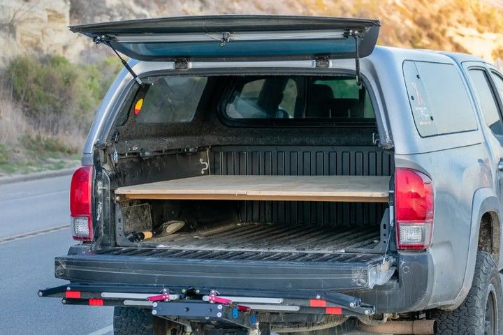 Simple DIY Truck Bed Sleeping Platform