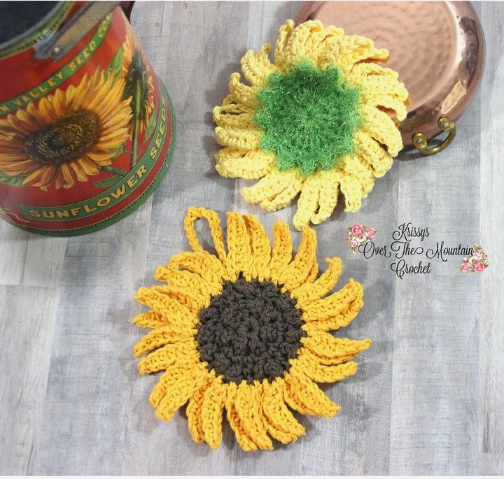 Sunflower Dishcloth Scrubby