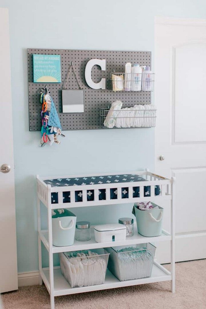 Use A Peg Board Over Changing Table