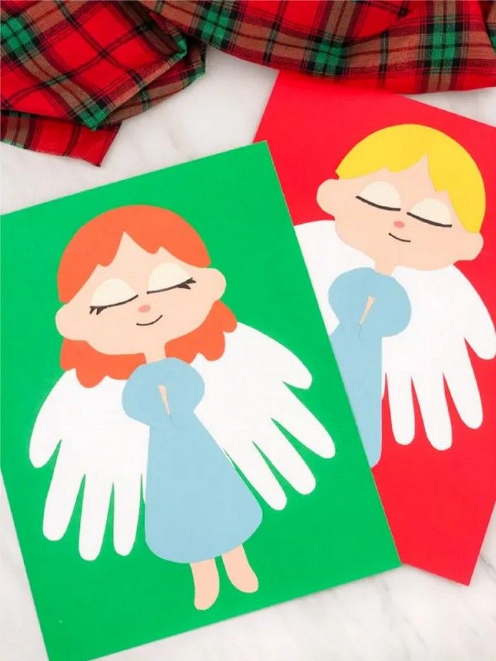 Angel Handprint Christmas Craft For Kids