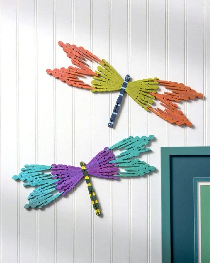 Clothespin Dragonflies For Colorful Room Decor