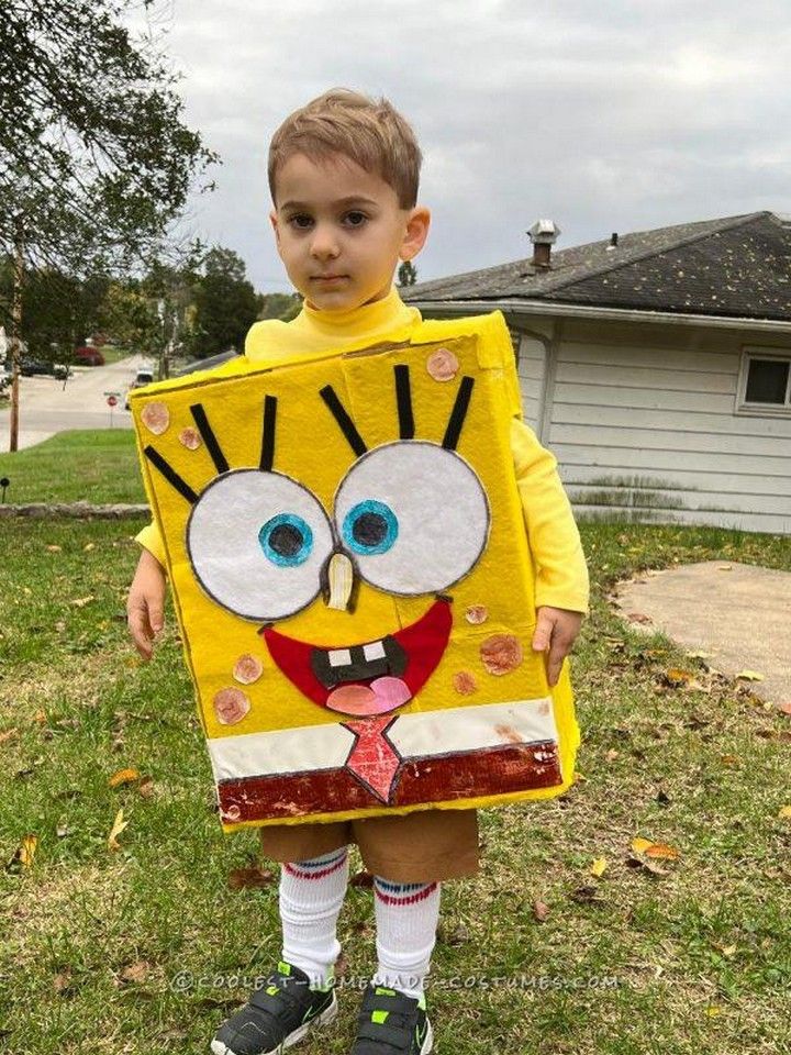Cool Diy Spongebob Squarepants Costume For A Boy