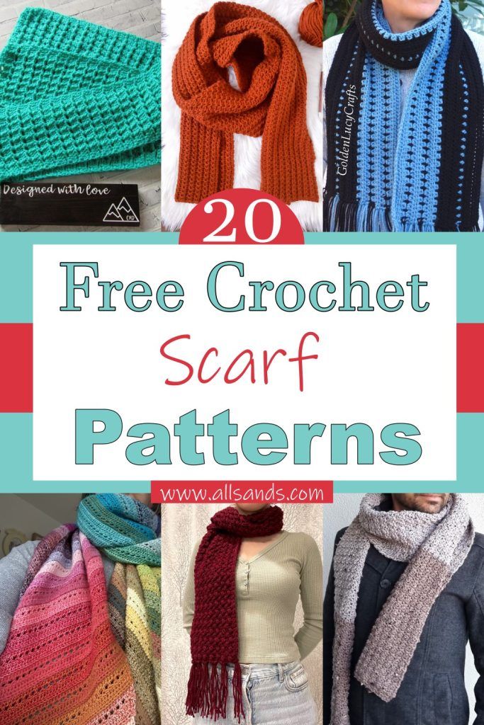 20 Crochet Scarf Patterns For Beginners - All Sands