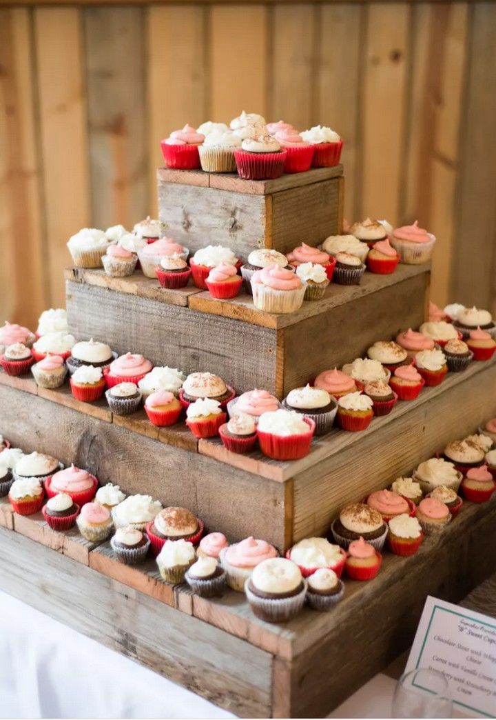 Barn Wood Cupcake Dessert Table