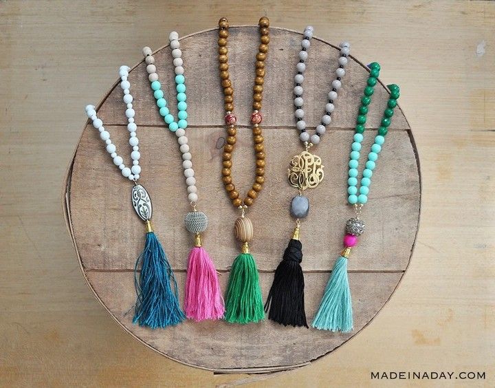 DIY Beaded Tassel Necklaces