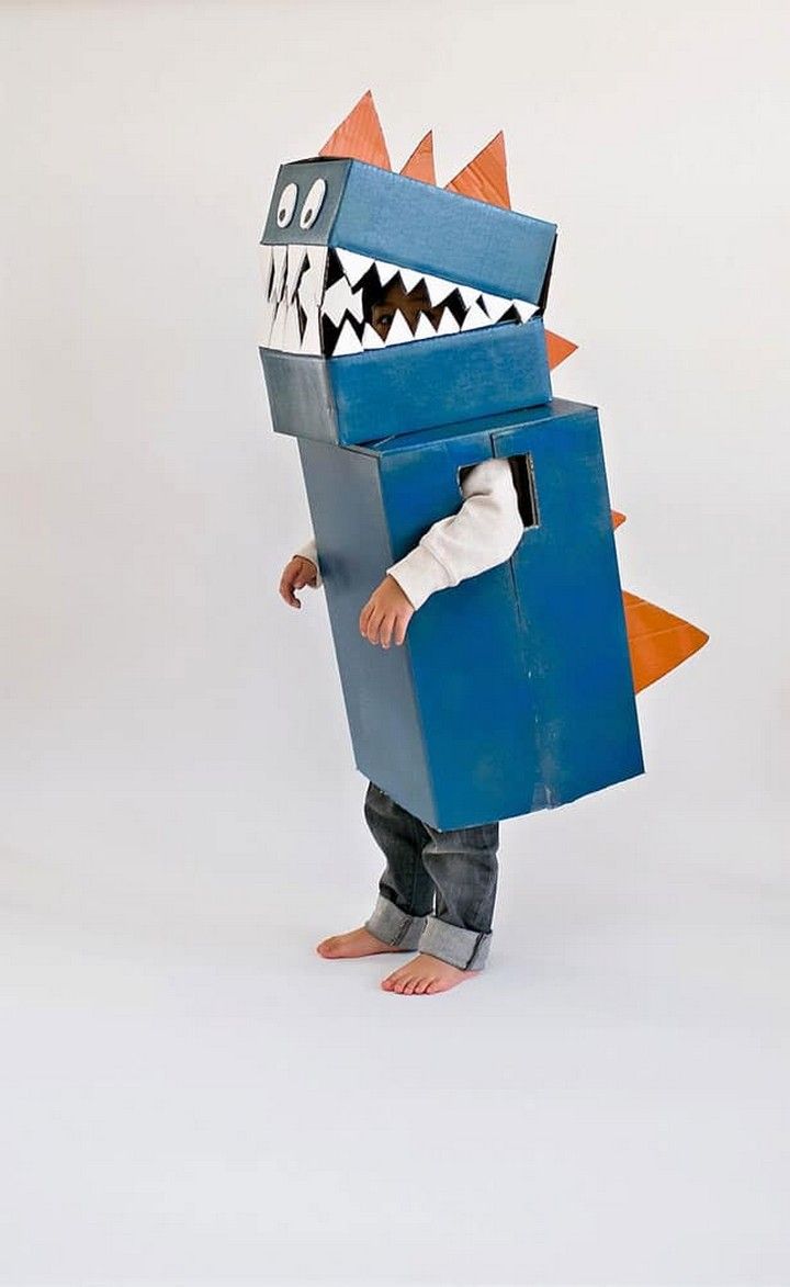 DIY Cardboard Dinosaur Costume