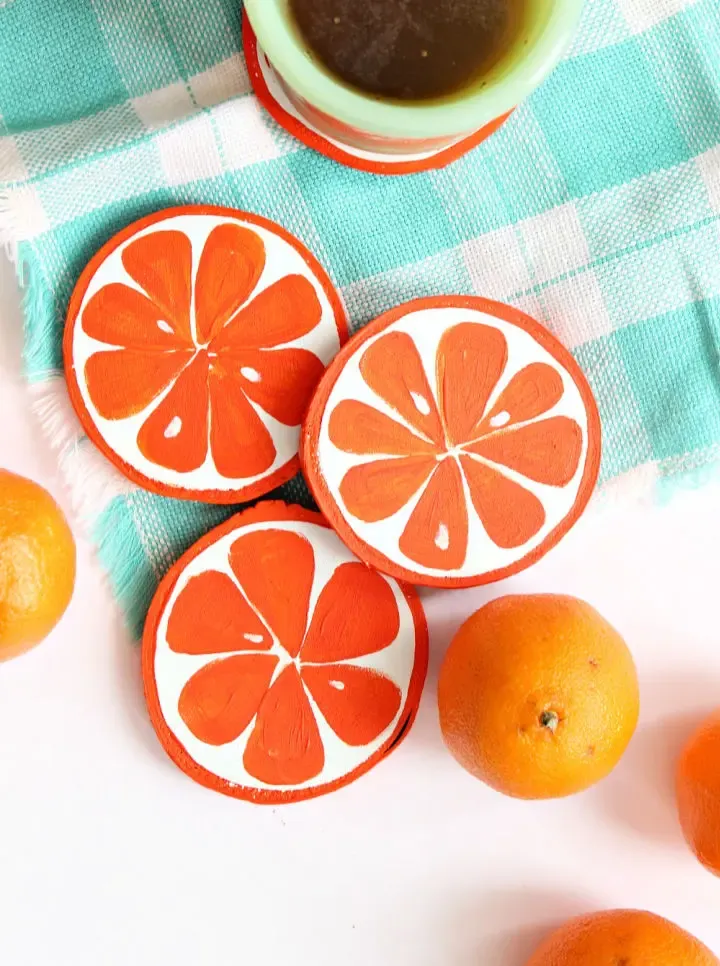 DIY Decorative Orange Slice Coasters