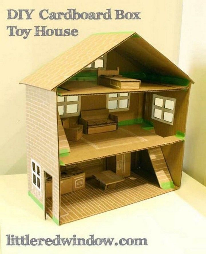 DIY Doll House With Cardboard Box