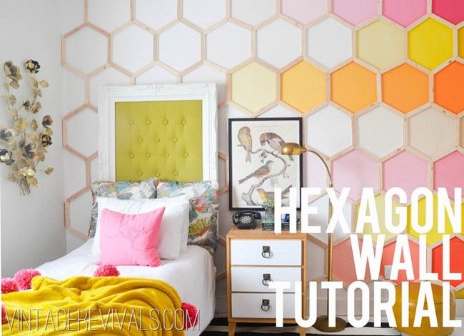 DIY Honeycomb Hexagon Wall Treatment