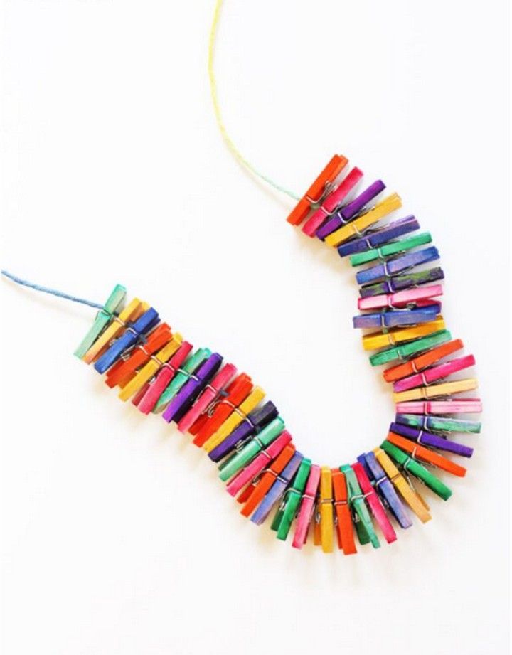 DIY Jewelry Mini Clothespin Necklace