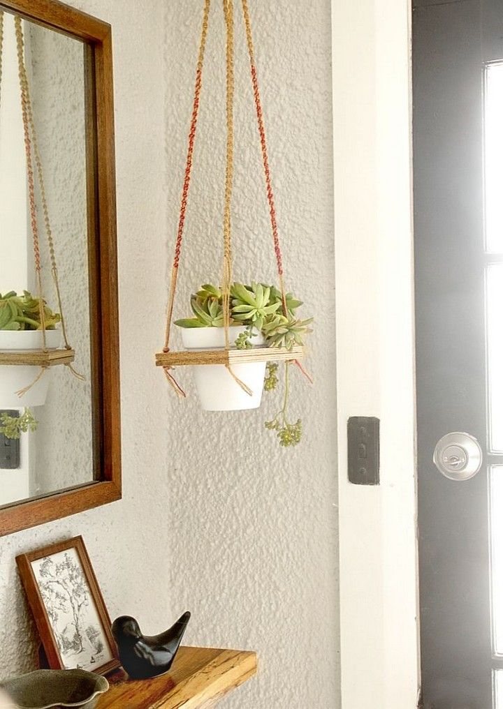 DIY Macrame Hanging Plant Shelf