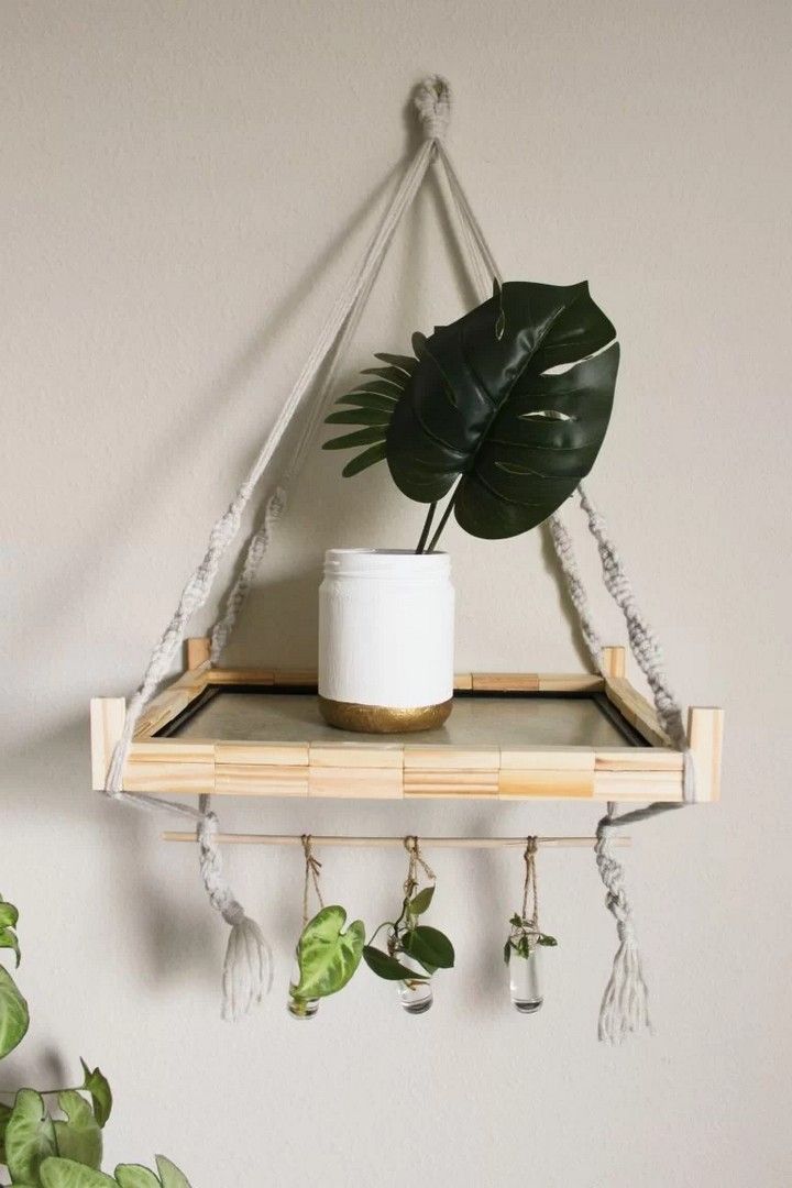 DIY Macrame Hanging Shelf